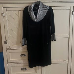 Never Worn! Black and white sweater dress.